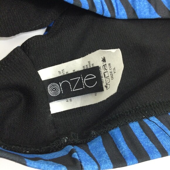 Onzie Womens Zebra Print One Shoulder Cutout Bikini Top Blue Black Size … - Picture 6 of 9